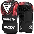 RDX IMMAF Approved Sparring Grappling Gloves, Professional Grade Hybrid Design for Competition Level and Training, ventilated Open Palm, Adjustable wrist Straps, Martial Arts Muay Thai, Men Women