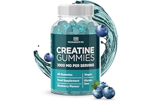 RECALIBRATE ME RM Creatine Gummies 3000mg - 60 Chewable Pre Workout Gummies (Blueberry Flavour) - Creatine Monohydrate Gummies - Creatine Preworkout Gym Supplement for Men & Women - Vegan & Gluten Free
