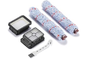 Supremery Rouleau de brosse multi-surface 2 pièces et filtre de rechange compatible avec BISSELL 17132 Crosswave, brosse de rechange pour filtre Accessoires