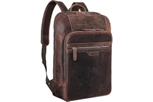 STILORD 'Malik' Plecak Biznesowy Skórzany Du¿y Laptop Plecak 15,6 cala Plecak firmowy skórzany mêski XL do szeroko¶ci teczki DIN A4 Plecak dzienny, Kolor:zamora - br±zowy