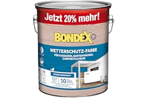 Bondex Wetterschutz Farbe Weiß 3 L für 27 m² | Extreme Deckkraft | Hervorragende Witterungsbeständigkeit | seidenglänzend | Wetterschutzfarbe | Holzfarbe