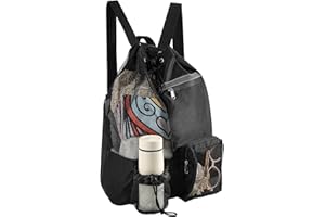 Luckits Swimming Bag, Waterproof Drawstring Mesh Bags Sport Gym Bag with Wet Pocket & Adjustable Shoulder Strap Casual Backpack School Bag String Yoga Daypack for Men Women Travel Shopping Sport Beach