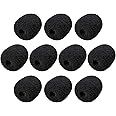 Headset Microphone Foam Covers, Soft Foam Microphone Windscreen Microphone Protector Microphone Noise Filter Mini Windscreens Sponge Foam Microphone Covers Shield Protection Covers (10 Pack)