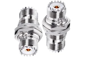 TUOLNK PL-259 Schottverbinder UHF Buchse auf UHF Buchse Koaxialadapter SO239 auf SO239 Mutter Schottplattenmontage Koaxialadapter für CB Funk 2St