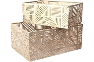 HOME DECO FACTORY SET 2 CESTAS DORADAS