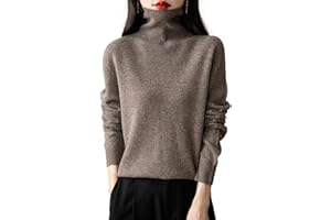 Chanyarn Femme 100% Lain Merino Col Roulé Pull Première Ligne Prêt à Porter Manches Longues sans Couture Tricot Pull