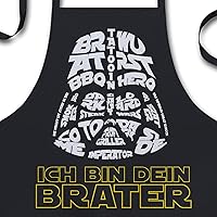 YORA Grillschürze für Männer lustig - Ich bin dein Brater - Vatertagsgeschenk inkl. BBQ-Urkunde - lustige Geschenke zum…