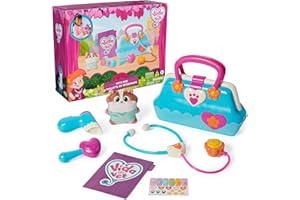 Vida the Vet, Sac vétérinaire avec 5 accessoires de kit de médecin vétérinaire, 1 jouet en peluche pop-corn et décalcomanies, pour jeux de costumes, jouets pour garçons et filles A