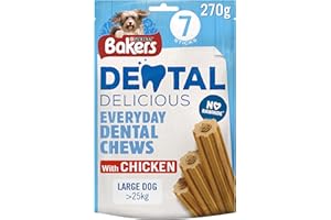 Bakers Dental Delicious Large Dog Chews Chicken 270g, Pack of 6