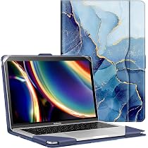 Coque FINTIE MacBook Air 13.6" M4/M3/M2/M1 - Housse Folio Or Rose - Poche Document - Protection Complète