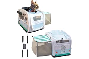 Kittyrama Trasportino per gatti 2 in 1, approvato dai veterinari, per gatti ansiosi, con lato morbido, espandibile e pieghevole, approvato dalle compagnie aeree, 43 x 28 x 28 cm, ideale per gatti e