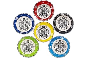 HeraCraft Set of 6 Hand-Painted Turkish Snack Bowls - 9cm/3.5" inch-74ml/2.4 oz - Turtle Tortoise Patterned Decorative Multi-Purpose Ceramic Bowls - Best Gift Idea