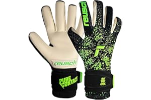 Reusch Pure Contact Gold rękawice bramkarskie ze szwem wewnętrznym, krój i przyczepność, złota powłoka, odpowiednie do wszystkich powierzchni boiska