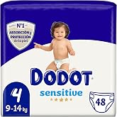 DODOT Sensitive - Diapers, 9 to 14 kg, White, Size 4, Vanilla, 48 Count