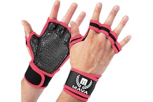 Mava Sports Ventilated Workout Gloves with Integrated Wrist Wraps and Full Palm Silicone Padding Extra Grip & No Calluses. Perfect for Weight Lifting, Powerlifting, Pull Ups, Cross Training, WODs