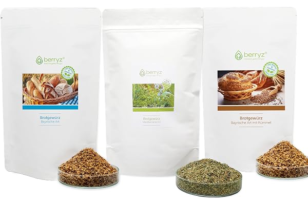 Brödkrydda set om 3 | Bayersk konst + bayersk konst med kummin + medelhavskonst