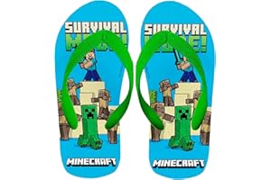 Minecraft Zehentrenner für Jungen, Sommerschuhe Steve Axolotl Alex Creeper und Husk, Größen EU 27 a 34