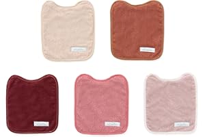 mi bollito Lot de 5 bavoirs imperméables pour bébé | Avec élastique au cou | éponge 100 % coton | doux, absorbant et confortable | Fabriqués 100 % en Espagne.