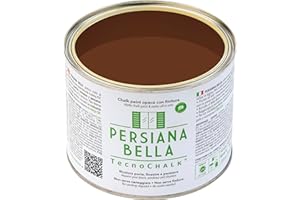 TecnoChalk® Persiana Bella Nuova Chalk Paint Extra Forte - Non Richiede Finitura – Ricolora Senza Carteggiare Persiane, Finestre, Porte e Infissi - Interno/Esterno - Colore Marrone RAL 8011 (500 ml)