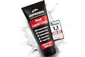 GRIPWUNDER Liquid Chalk 250 ML | Maximum Grip - BESTNOTE 1,1, schnell trocknend, langanhaltend| Flüssigkreide Chalk Bouldern Gym f Calisthenics Equipment Crossfit Klettern Pole Dance Magnesia Turnen