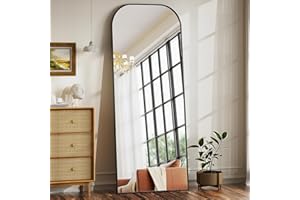 ‎BEAUTYPEAK BEAUTYPEAK 142x52 cm Minimalistische Rahmen Standspiegel, Ganzkörperspiegel zur Wandmontage oder Freistehend, Bruchsichere Linse, Großer Wandspiegel für Schlafzimmer, Flur, Wohnzimmer Schwarz