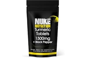 Nuke Nutrition Turmeric & Black Pepper Tablets | 120 Tablets | High Strength 1500mg 95% Curcuminoids | Anti-Inflammatory & Antioxidant | Advanced Curcumin Supplement for Joints, Immunity & Vitality