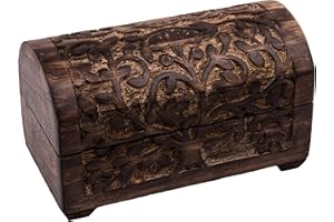 Kunstversteck Schatzkiste Baum des Lebens, massive Holz-Schatulle Dekobox 20,5 x 11 x 12,5 cm