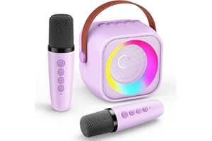 GESCHENPARK Karaoke Machine 2 Microphones, Toys for 3-12 Year Old Girls Birthday Gifts for Girls Microphone for Kids 3-9 Year old Girl Gifts Toys for Girls Christmas Xmas Gifts for Kids Portable Karaoke Machine