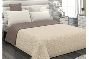 il dolce stile della tua casa Copriletto Trapuntino Leggero Matrimoniale/Piazza e Mezza/Singolo Estivo Double Face Bicolor Reversibile made in Italy (matrimoniale, tortora/panna)