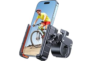 Coolpow Soporte Móvil Bicicleta【No Bloquees la Cámara】 Soporte Movil Moto【360° Rotación】 Porta Movil Bicicleta Diseño Estable y Seguro, Colocación Rápida para iPhone Samsung, 4,7-7" Smartphone