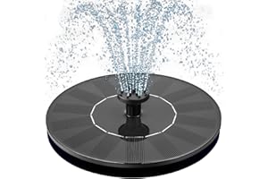 Mademax 1W Solar Bird Bath Fountain Pump, Solar Fountain with 6 Nozzle, Free Standing Floating Solar Powered Water Fountain Pump for Bird Bath, Garden, Pond, Pool, Outdoor