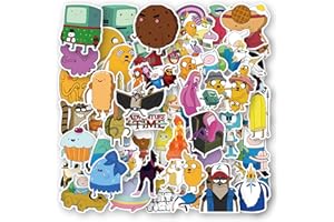 BIMANI 50PCS autocollants Adventure Time, autocollants de jeux classiques pour enfants et adolescents, autocollants en vinyle imperméable pour ordinateur portable, bouteille d'eau, vélo