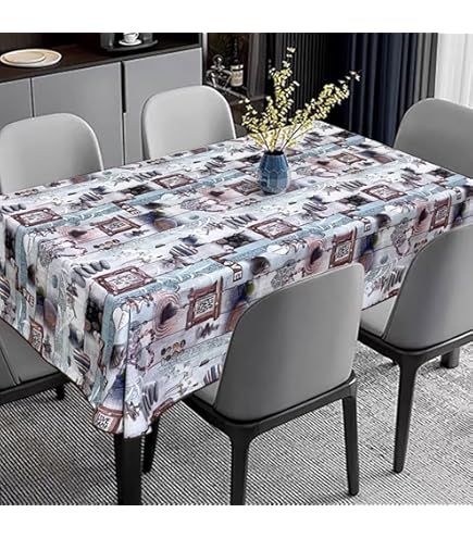 ANRO Mantel De Hule Lavable Con Un Trapo, Con Efecto Entablado, Color Gris- Marrón, 400 X 140 Cm