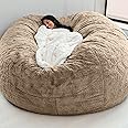 RTYHN Faux Fur Bean Bag,Adults Luxurious Giant 5/6/7ft Huge Bean Bag Chair,Ultra Soft Bean Bag Chair(No Filler)