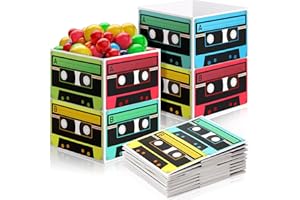 Clabby 8 Stücke 80er 90er Kassetten Eimer Herzstück, 80er Party Zubehör und 90er Themen Partys, 5,5 x 7 Zoll Kassetten Tischdekoration, Retro Hip Hop Musik Kultur Party für Erwachsene Kinder