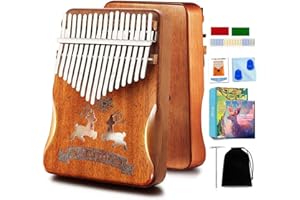 EVERJOYS Kalimba Thumb Piano 17 Keys, Professional Musical Instrument Finger Piano with Portable Soft Cloth Bag, Fast to Learn Songbook, Tuning Hammer for Kids Adult and Beginner