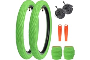 ZUKKA Juego de neumáticos plegables 16/20 pulgadas para bicicleta, abrigo y tubos, válvula AV48 mm