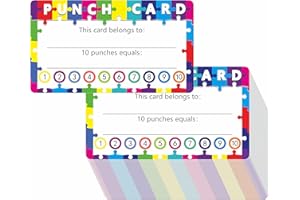 HEBAYY 102 PCS Punch Cards, Incentive Reward Card Student Awards Loyalty Cards for Business, Classroom, Kids Behavior, Students, Teachers, 3.5” x 2”