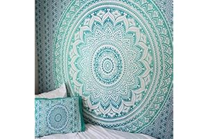 GLITZFAS Mandala Wandteppich Tapisserie Indische Tuch Böhmische Wandtuch Wandkunst Schlafzimmer (F,200 x 150 cm)