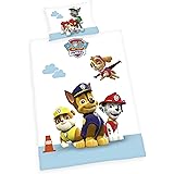 Herding PAW PATROL Kleinkinder-Bettwäsche-Set, Wendemotiv, Bettbezug 100 x 135 cm, Kopfkissenbezug 40 x 60 cm, Baumwolle/Renf