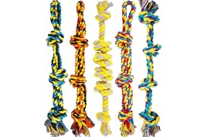 GASAPET ALL Large Dog Rope Toys for Aggressive Chewers, 5 Nearly Indestructible Various Tough Rope Toys for Large and medium Breed, 100% Cotton for Teeth Cleaning, Tug of War, No Small Size