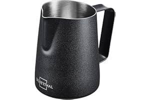 SILBERTHAL Jarra barista para cafetera - Acero inoxidable - Jarra leche 350 ml - Negra