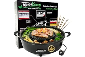 TomYang Hot Pot – Der Original Thai Grill, Designed in Germany, Schweizer Antihaftbeschichtung, mehr als 100 Anleitungsvideos & Rezepte. Korean BBQ, Hotpot, Mookata Thai Hot Pot Topf