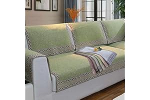 YWQJL Sofaschutz，sofaschoner rutschfest Retro L Form 1 2 3 4 Sitzer Sofabezug ，sofaschoner Katze Hund Decke Ecksofa Anti Slip Sofa Cushion,Grün-45X45cm（Kissenbezug）