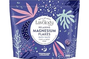 Lavology Flocons de magnésium - Tous les ingrédients naturels - Sels de bain apaisants et relaxants - 4kg