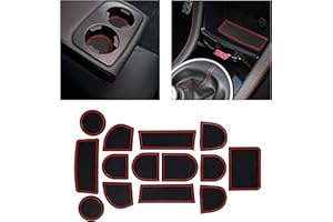 CupHolderHero fits Subaru WRX STI Accessories 2015-2021 Premium Custom Interior Non-Slip Anti Dust Cup Holder Inserts, Center Console Liner Mats, Door Pocket Liners 14-pc Set (Red Trim)