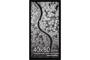 Americanflat 40x80 cm ram med polerad plexiglas – Bred modell tavelram i konstruerat trä för vertikal eller horisontell väggm