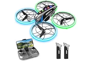 RC Drone with HD Camera for Kids Adults,FPV Drone Gifts Toys for Kids Boys Girls,RC Quadcopter with Cool LED Light,Auto Hover