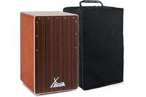 XDrum Cajon El Bajo Bass Port Cocoa Brown/Ebony - Bass Port intégré pour un son puissant - Caisse claire pour percussion - Caisse en bois - Incl. sac de transport