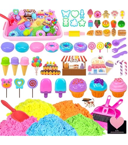 BBWELL - Coffret De Sable Magique 950g, 5 Couleurs, Avec Accessoires, Jeu Sensoriel Pour Enfants Dès 3 Ans